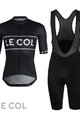 LE COL Cyklistický krátky dres a krátke nohavice - LE COLSPORT LOGO + S - čierna