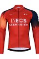 BONAVELO Cyklistický dres s dlhým rukávom zimný - INEOS 2024 WINTER - modrá/červená
