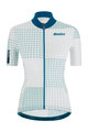 SANTINI Cyklistický dres s krátkym rukávom - TONO SFERA LADY - biela/modrá