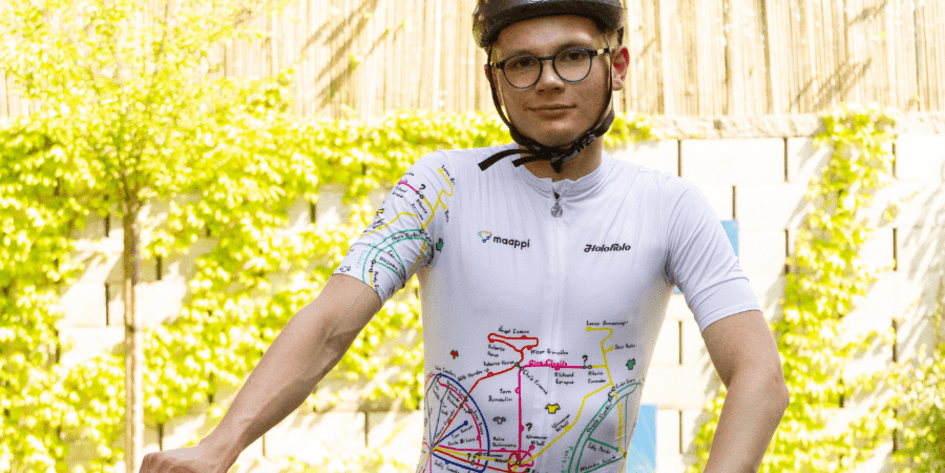 Novinka: Unikátne dresy s mapou Tour de France od autistického dizajnéra>