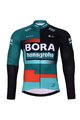BONAVELO Cyklistický zimný dres a nohavice - BORA 2024 WINTER - červená/biela/čierna/zelená