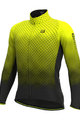 ALÉ Cyklistický dres s dlhým rukávom zimný - R-EV1 CLIMA PROTECTION 2.0 VELOCITY WIND G+ - žltá/čierna