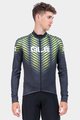 ALÉ Cyklistický dres s dlhým rukávom zimný - SOLID THORN - čierna/žltá