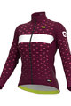 ALÉ Cyklistický dres s dlhým rukávom zimný - PR-R STARS - bordová/ružová