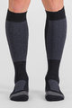 SPORTFUL Cyklistické podkolienky - WARM WOOL LONG - čierna/šedá