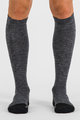 SPORTFUL Cyklistické podkolienky - EXTRA WARM WOOL LONG - čierna/šedá