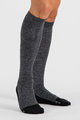 SPORTFUL Cyklistické podkolienky - EXTRA WARM WOOL LONG - čierna/šedá