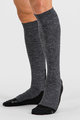 SPORTFUL Cyklistické podkolienky - EXTRA WARM WOOL LONG - čierna/šedá