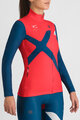 SPORTFUL Cyklistický dres s dlhým rukávom zimný - SQUADRA W - červená/modrá