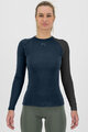 KARPOS Cyklistické tričko s dlhým rukávom - DINAMICO MERINO 130 W - modrá/čierna