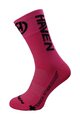 HAVEN Cyklistické ponožky klasické - LITE SILVER NEO LONG 2PAK - ružová/čierna