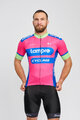 BONAVELO Cyklistický dres s krátkym rukávom - LAMPRE - ružová/modrá