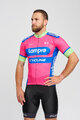 BONAVELO Cyklistický dres s krátkym rukávom - LAMPRE - ružová/modrá