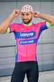 BONAVELO Cyklistický dres s krátkym rukávom - LAMPRE - ružová/modrá