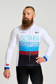 BONAVELO Cyklistický dres s dlhým rukávom zimný - SLOVAKIA WINTER - biela/viacfarebná