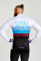 BONAVELO Cyklistický dres s dlhým rukávom zimný - SLOVAKIA WINTER - biela/viacfarebná