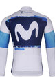 BONAVELO Cyklistický dres s dlhým rukávom zimný - MOVISTAR 2025 WINTER  - biela/modrá