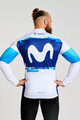 BONAVELO Cyklistický dres s dlhým rukávom zimný - MOVISTAR 2025 WINTER  - biela/modrá