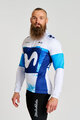 BONAVELO Cyklistický dres s dlhým rukávom zimný - MOVISTAR 2025 WINTER  - biela/modrá