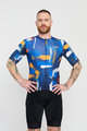 HOLOKOLO Cyklistický dres s krátkym rukávom - STROKES - oranžová/modrá
