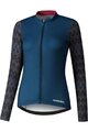 SHIMANO Cyklistický dres s dlhým rukávom zimný - KAEDE PRINTED LONG - modrá