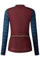 SHIMANO Cyklistický dres s dlhým rukávom zimný - KAEDE PRINTED LONG - bordová/modrá