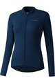 SHIMANO Cyklistický dres s dlhým rukávom zimný - KAEDE THERMAL LONG - modrá