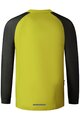 SHIMANO Cyklistický dres s dlhým rukávom letný - MYOKO LONG WARM - žltá/čierna