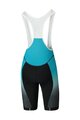 SHIMANO Cyklistické nohavice krátke s trakmi - TEAM - čierna/tyrkysová