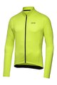 GORE Cyklistický dres s dlhým rukávom zimný - C3 THERMO - žltá