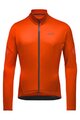 GORE Cyklistický dres s dlhým rukávom zimný - C3 THERMO - oranžová