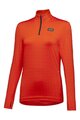 GORE Cyklistické tričko s dlhým rukávom - EVERYDAY THERMO 1/4-ZIP WMN - oranžová