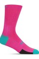 GIRO Cyklistické ponožky klasické - HRC TEAM - ružová/svetlo modrá