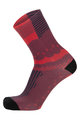 SANTINI Cyklistické ponožky klasické - OPTIC - červená/čierna