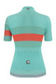 SANTINI Cyklistický dres s krátkym rukávom - ECOSLEEK BENGAL LADY - oranžová/svetlo modrá