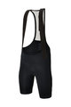 SANTINI Cyklistické nohavice krátke s trakmi - PLUSH - čierna