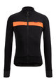 SANTINI Cyklistický dres s dlhým rukávom zimný - ADAPT WOOL  - oranžová/čierna