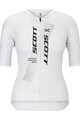 SCOTT Cyklistický dres s krátkym rukávom - RC PRO W - biela/šedá