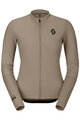SCOTT Cyklistický dres s dlhým rukávom letný - ENDURANCE W - béžová/biela