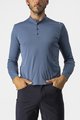 CASTELLI Cyklistické tričko s dlhým rukávom - TECH 2 HENLEY - modrá