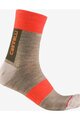 CASTELLI Cyklistické ponožky klasické - VELOCISSIMA THERMAL - béžová/oranžová