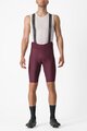 CASTELLI Cyklistické nohavice krátke s trakmi - ESPRESSO - bordová