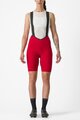 CASTELLI Cyklistické nohavice krátke s trakmi - ESPRESSO W DT - červená