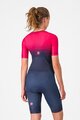 CASTELLI Cyklistická kombinéza - CORE TRI W SUIT SHORT SLEEVE - modrá/ružová