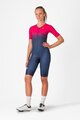 CASTELLI Cyklistická kombinéza - CORE TRI W SUIT SHORT SLEEVE - modrá/ružová