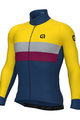 ALÉ Cyklistický dres s dlhým rukávom zimný - CHAOS OFF ROAD - GRAVEL - modrá/žltá