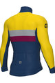 ALÉ Cyklistický dres s dlhým rukávom zimný - CHAOS OFF ROAD - GRAVEL - modrá/žltá