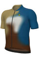 ALÉ Cyklistický dres s krátkym rukávom - FLASH PR-E - žltá/hnedá/modrá/biela