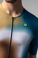 ALÉ Cyklistický dres s krátkym rukávom - FLASH PR-E - žltá/hnedá/modrá/biela