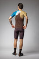 ALÉ Cyklistický dres s krátkym rukávom - FLASH PR-E - žltá/hnedá/modrá/biela